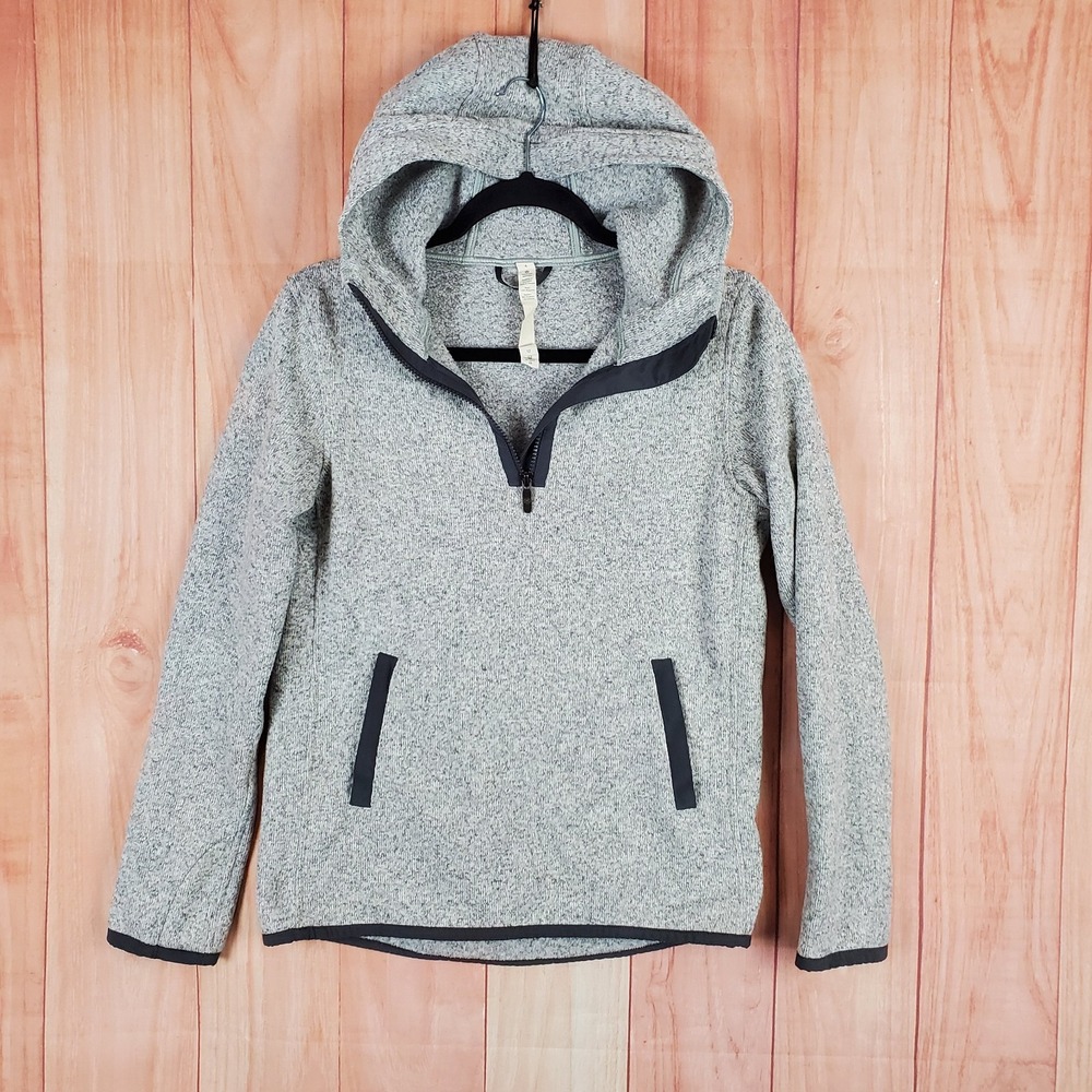Lululemon Its Fleecing Cold Womens Hoodie Sz 4 Heather Gray Pullover Sweatshirt